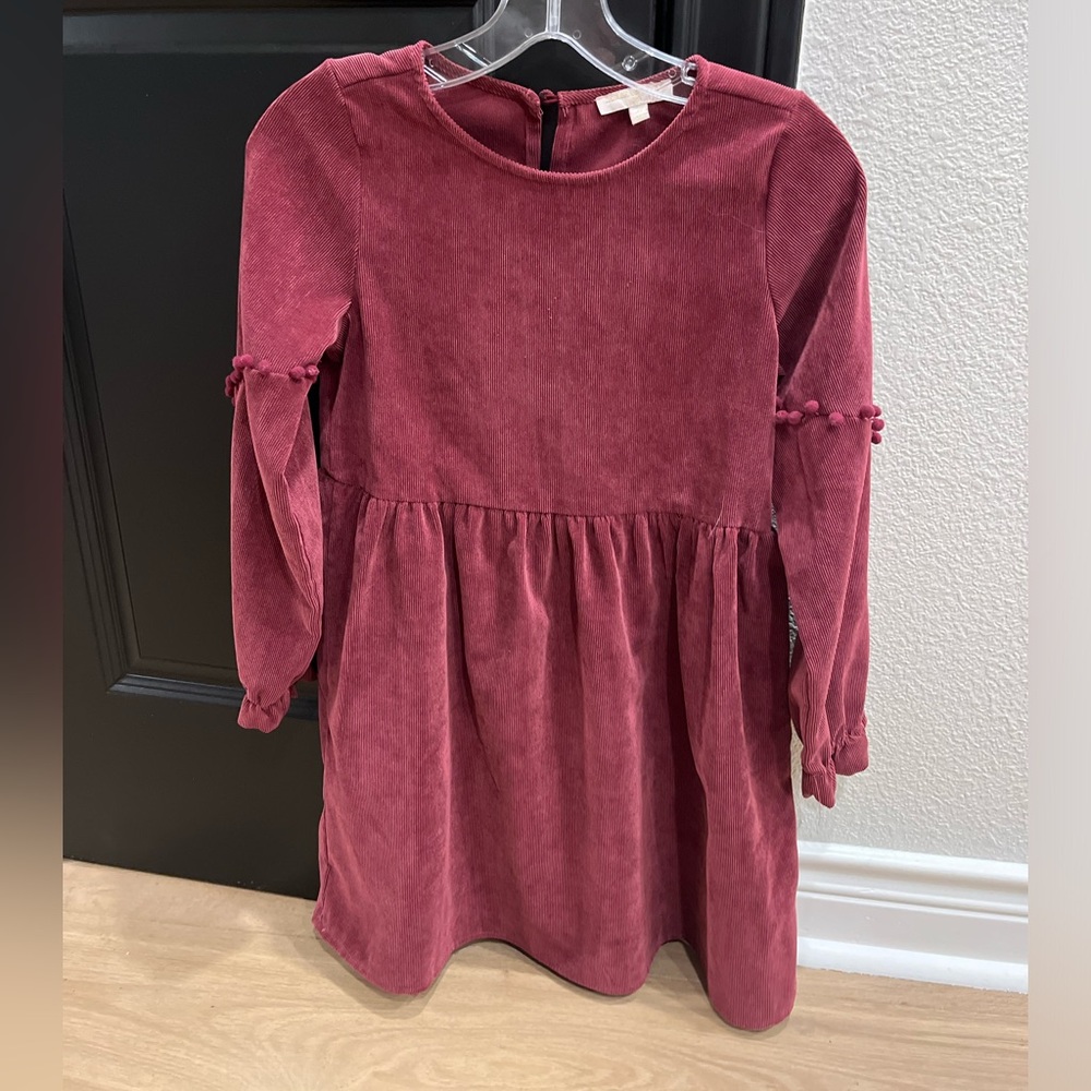 Chelsea and Violet girls maroon corduroy dress, Christmas dress, holiday dress